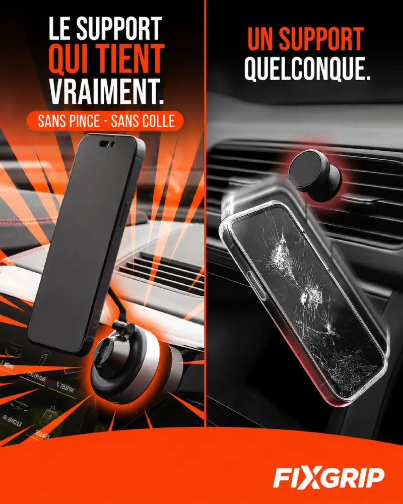 FixiGrip™ – Support téléphone à ventouse forte