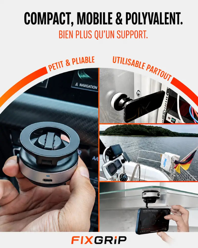FixiGrip™ – Support téléphone à ventouse forte