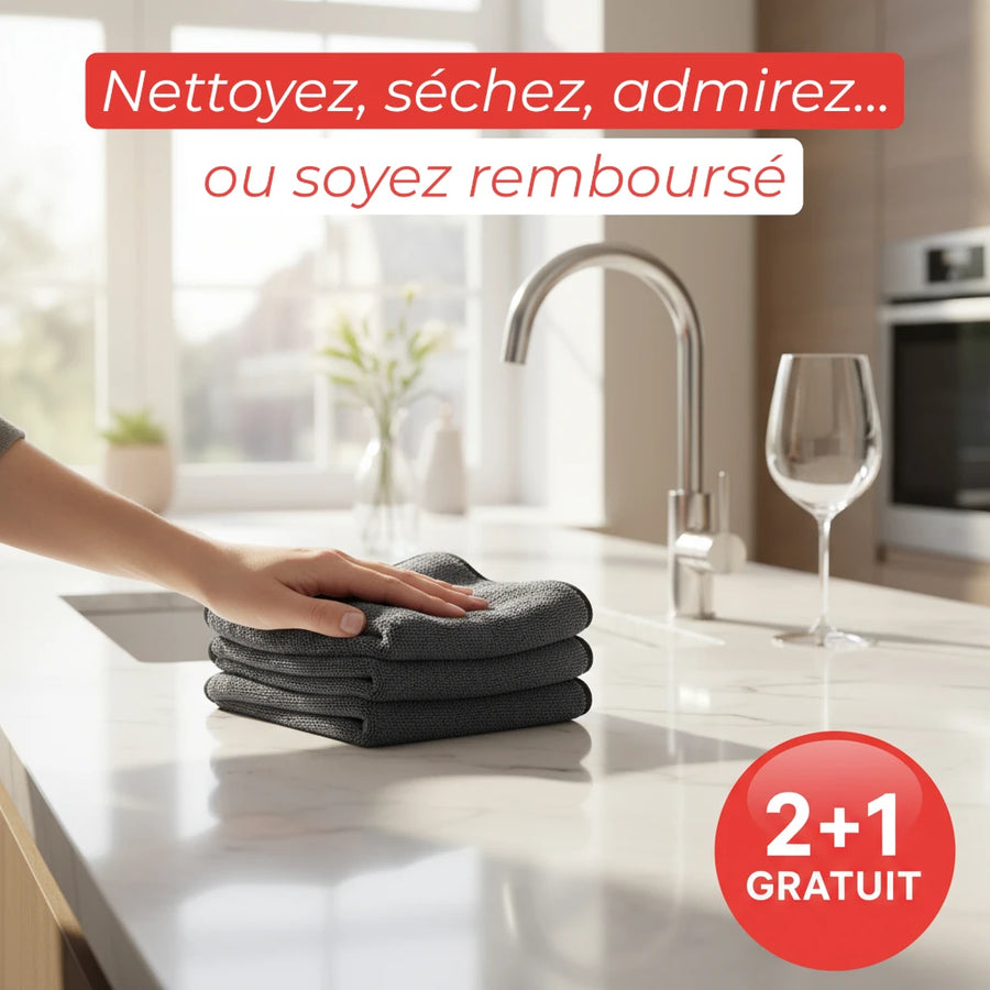 SmartClean - Chiffon microfibre ultra absorbant sans traces