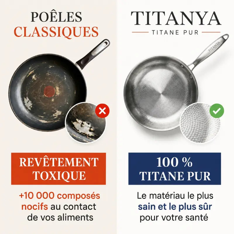 Titanya™ - Poêle 100 % titane pur pour une cuisine sans toxines