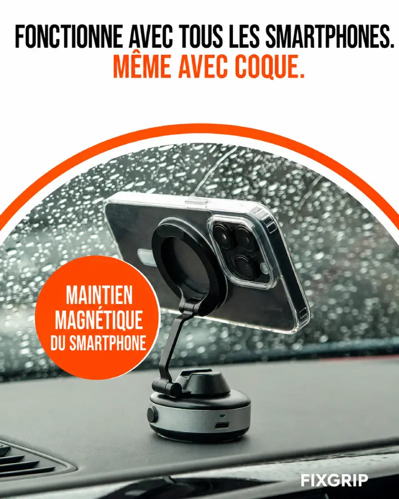 FixiGrip™ – Support téléphone à ventouse forte
