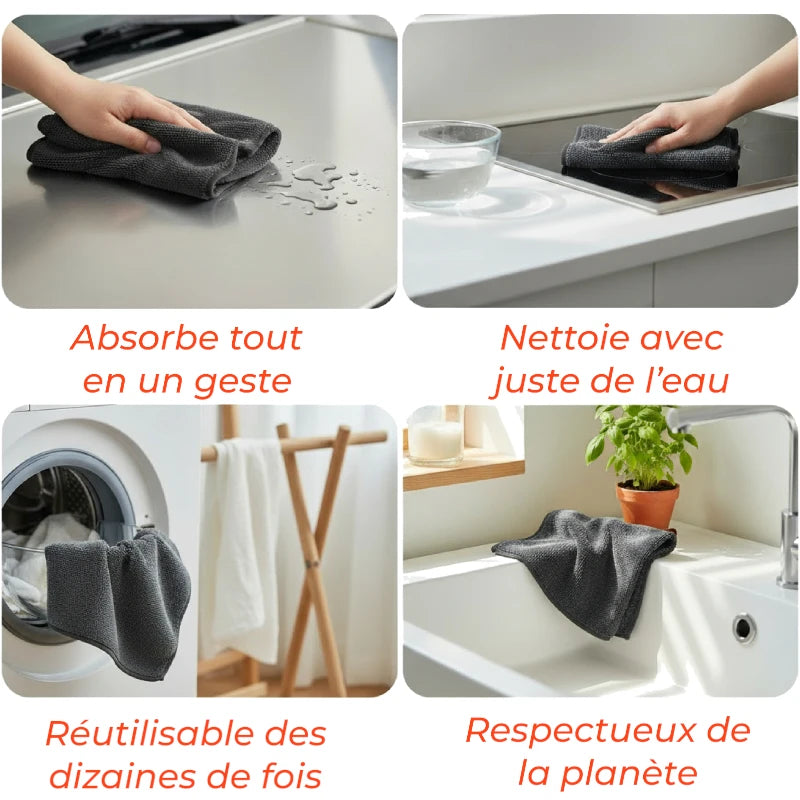 SmartClean - Panno in microfibra ultra assorbente e anti-aloni